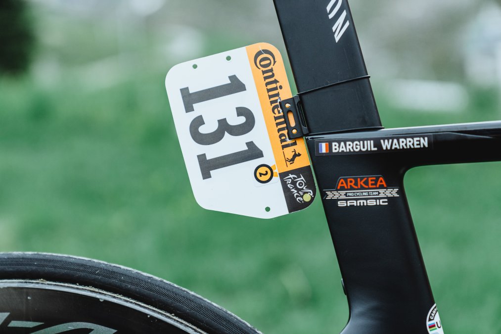 Pro Peleton Cyclists and their Bike Name Stickers