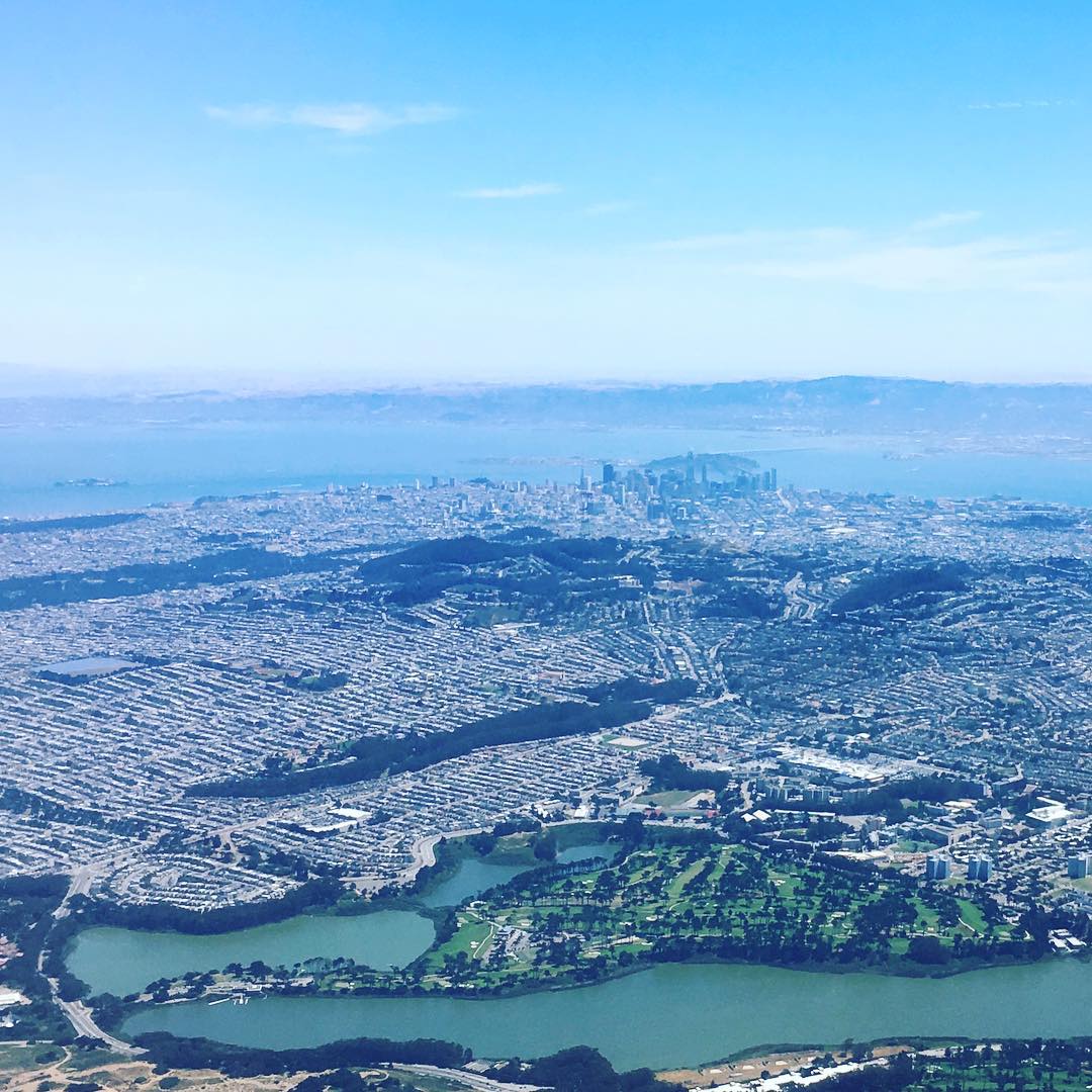 ‪Got a beautiful view of #SanFrancisco and @tpchardingpark flying out today ‬