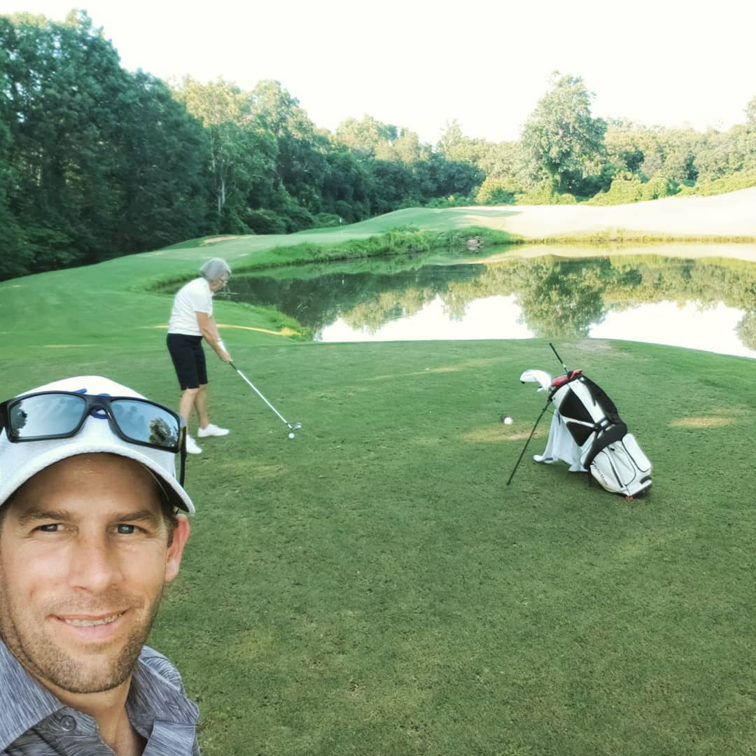 Awesome afternoon and a quick 9 around the #par3 course @chateau_elan with #mom before the @davepelz