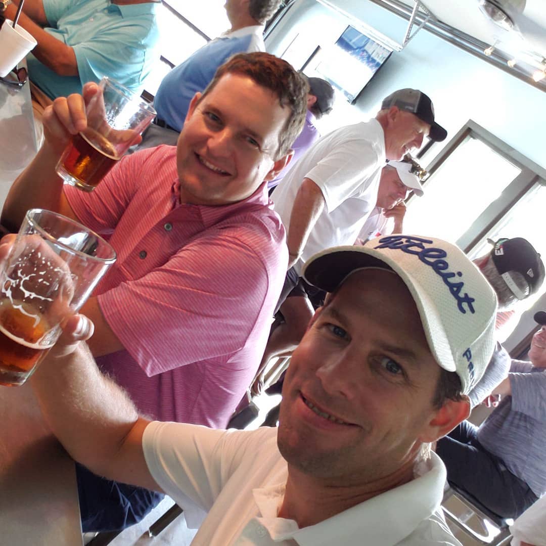 A couple beers after the annual British Open tournament @cramermountainclub - alternate shot event. 