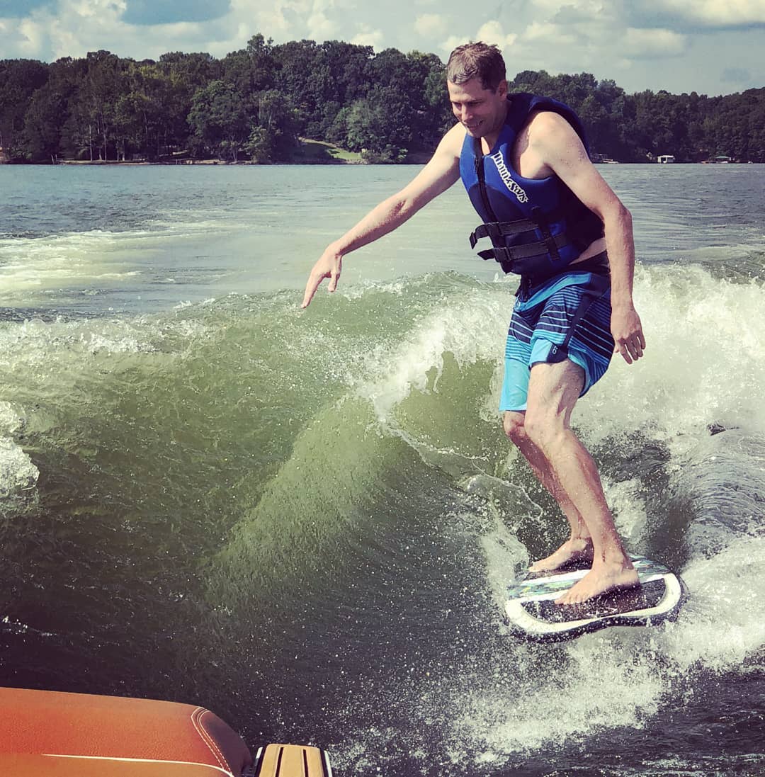 Got to do some #wakesurfing today #lakeday #awesome