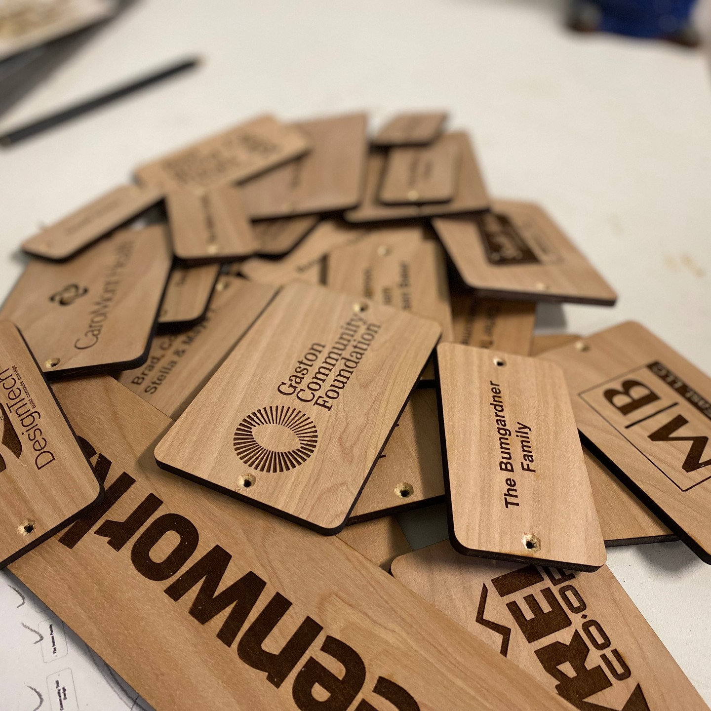Volunteering at Rocky Branch Park - designing and laser cutting and installing the signage and most 
