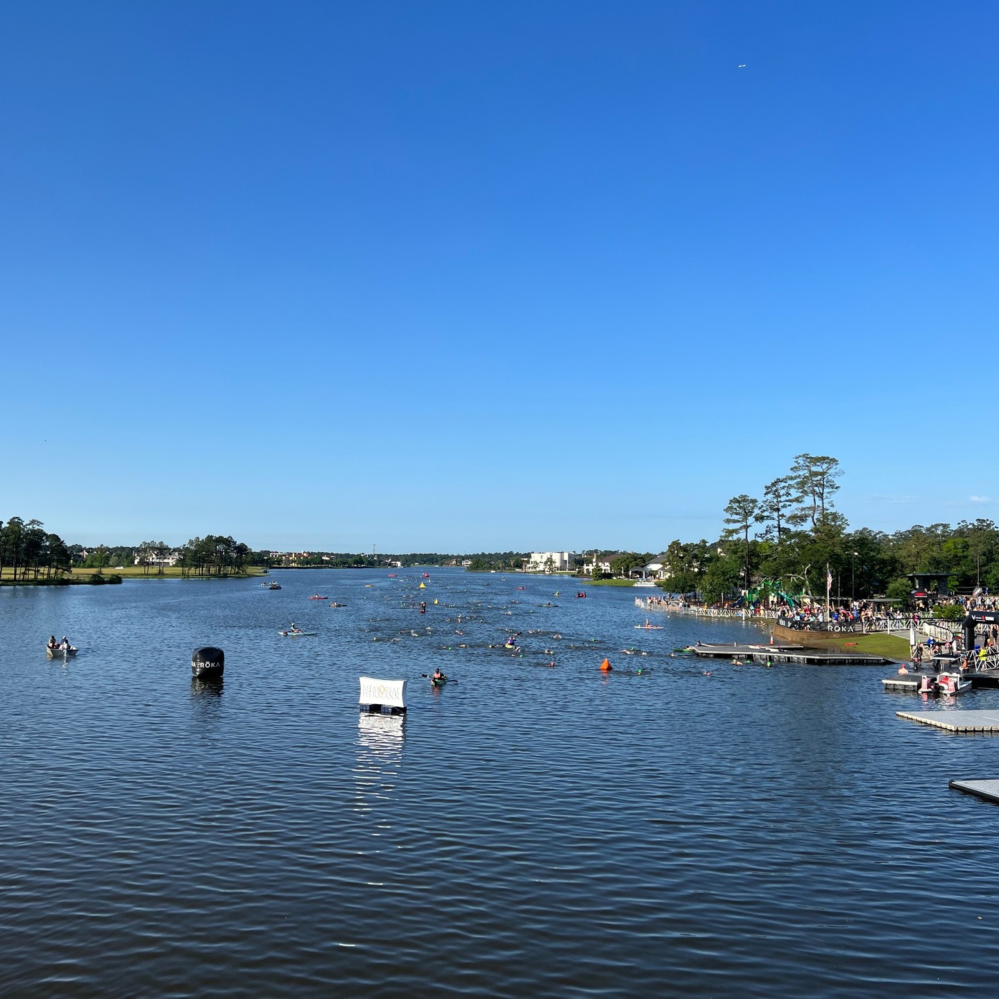 Welcome to the @visitthewoodlands ... Quick shakeout swim and bike check-in before the race tomorrow