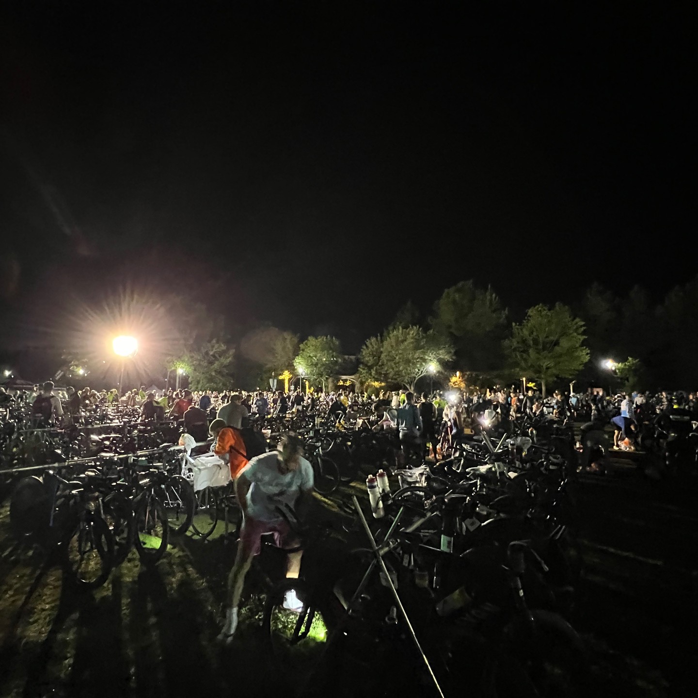 #2023 #IMTexas - The 1 mile walk from T1 to Swim Start