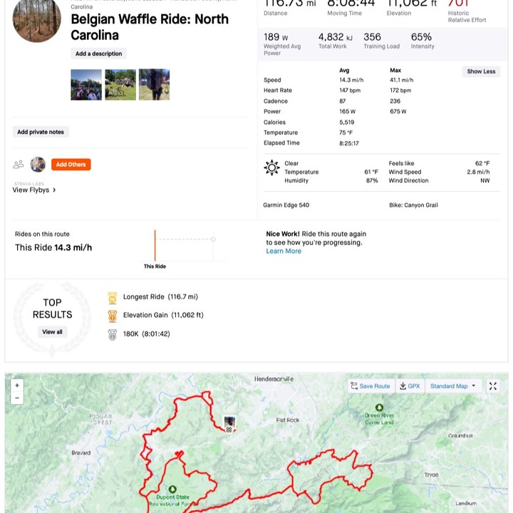 #2024 @belgianwaffleride in Asheville, NC - Super fun #gravel race with a massive testing climb in t