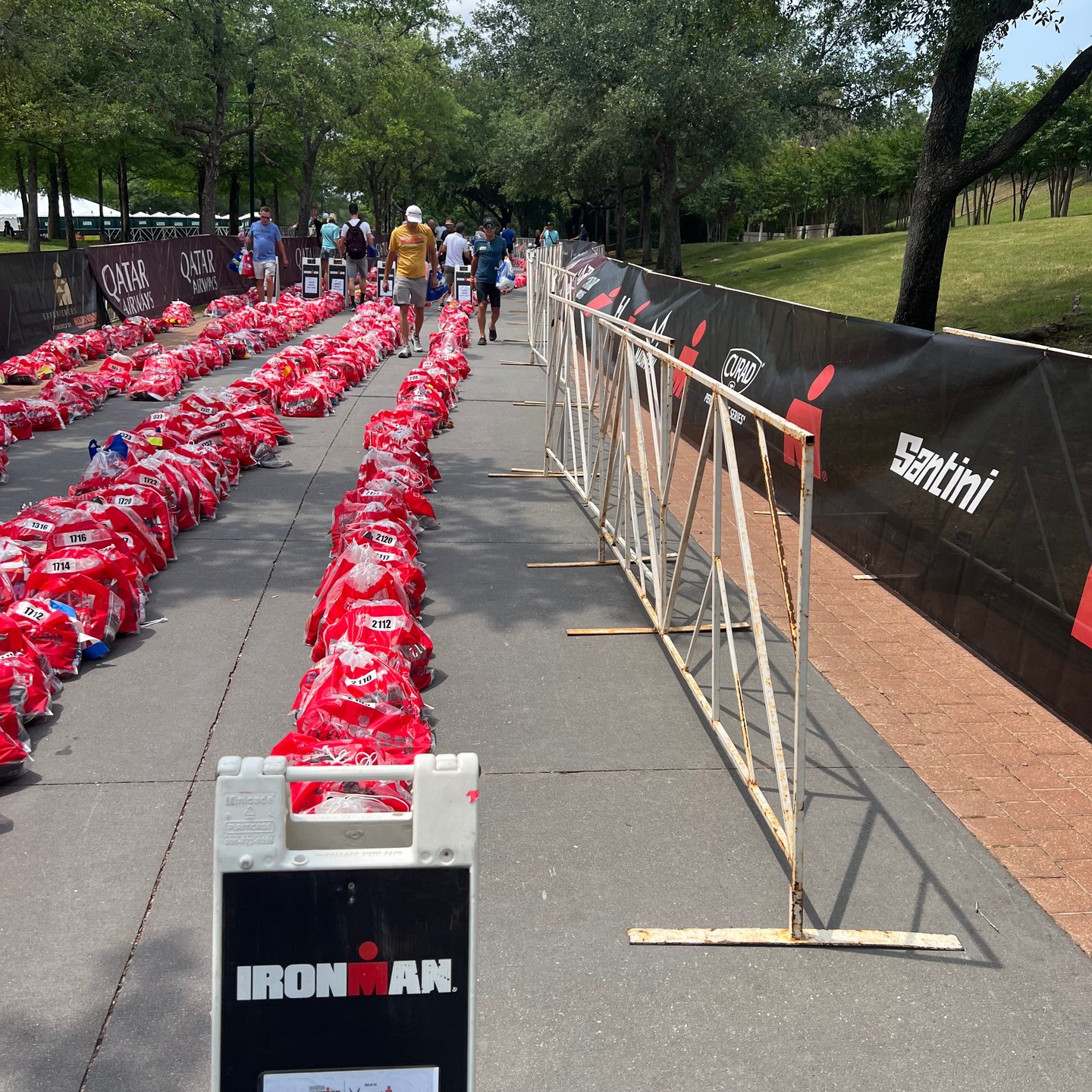 Bike and run gear checked in and ready for the morning!