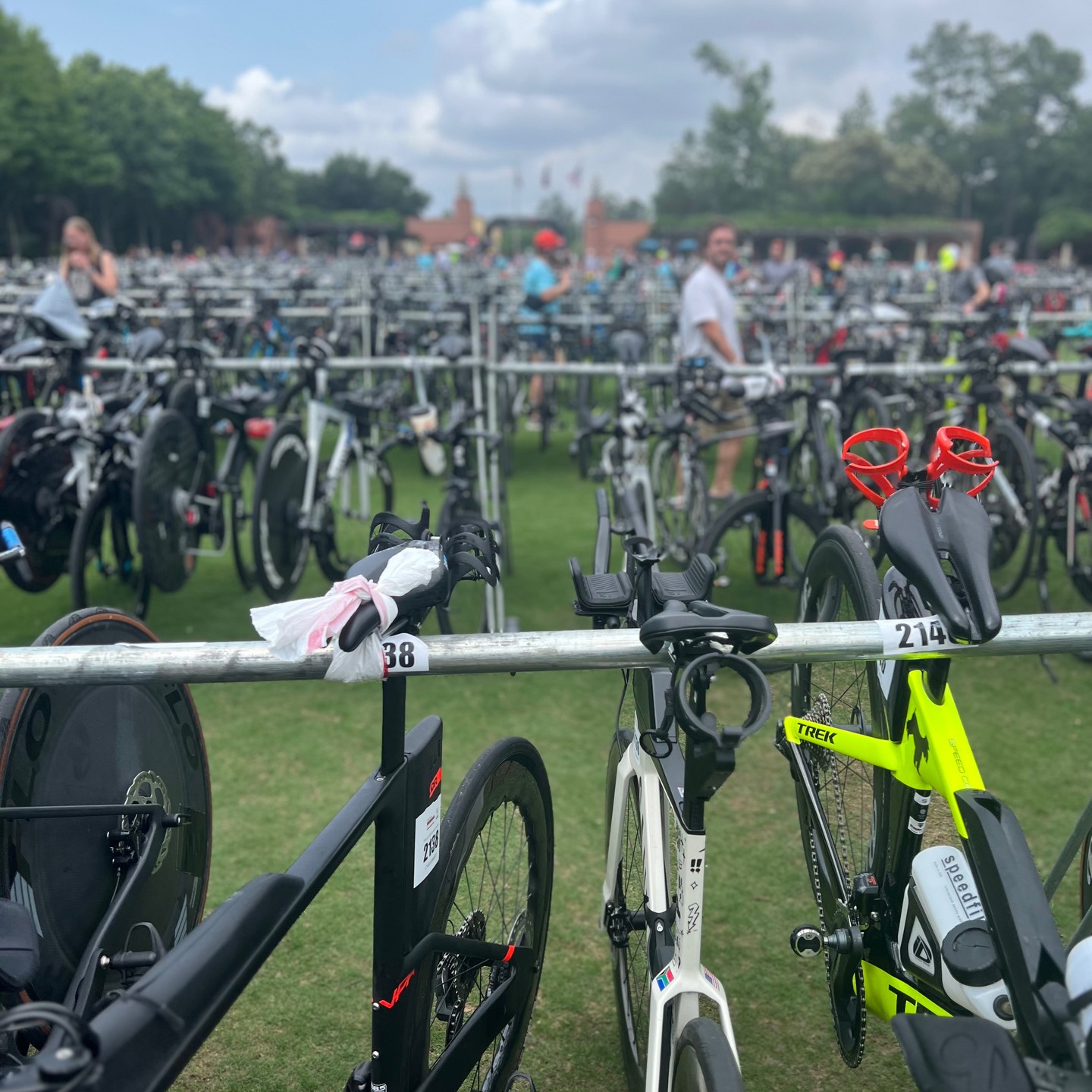 Bike and run gear checked in and ready for the morning!