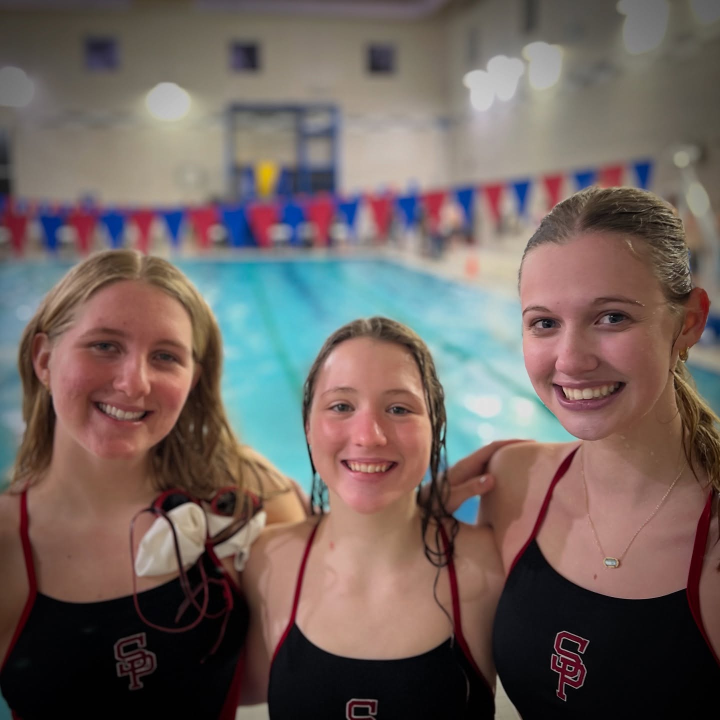 Fun change to be at the local pool watching laps rather than in the water doing them :) @charlotteas