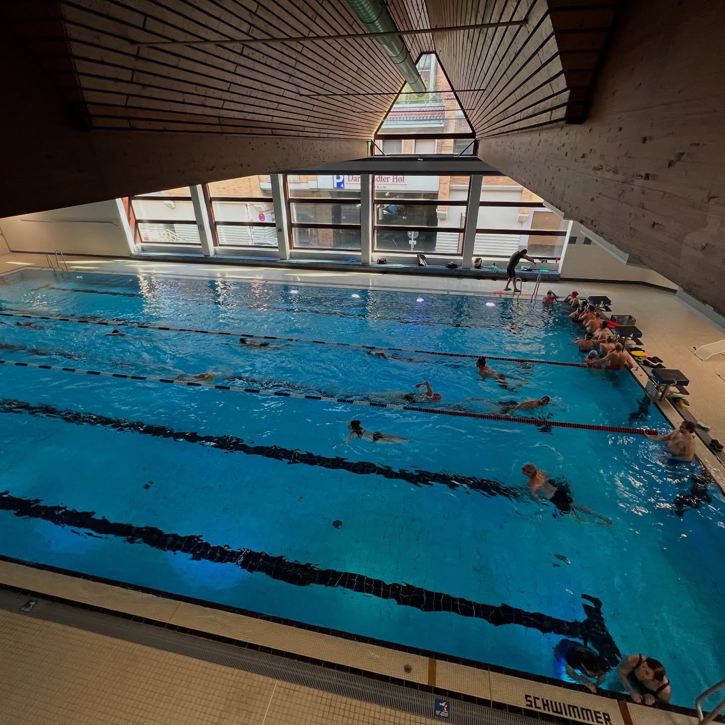 Training while on work trips is tough! Miserable weather, unfamiliar places, nutrition, full pools, 